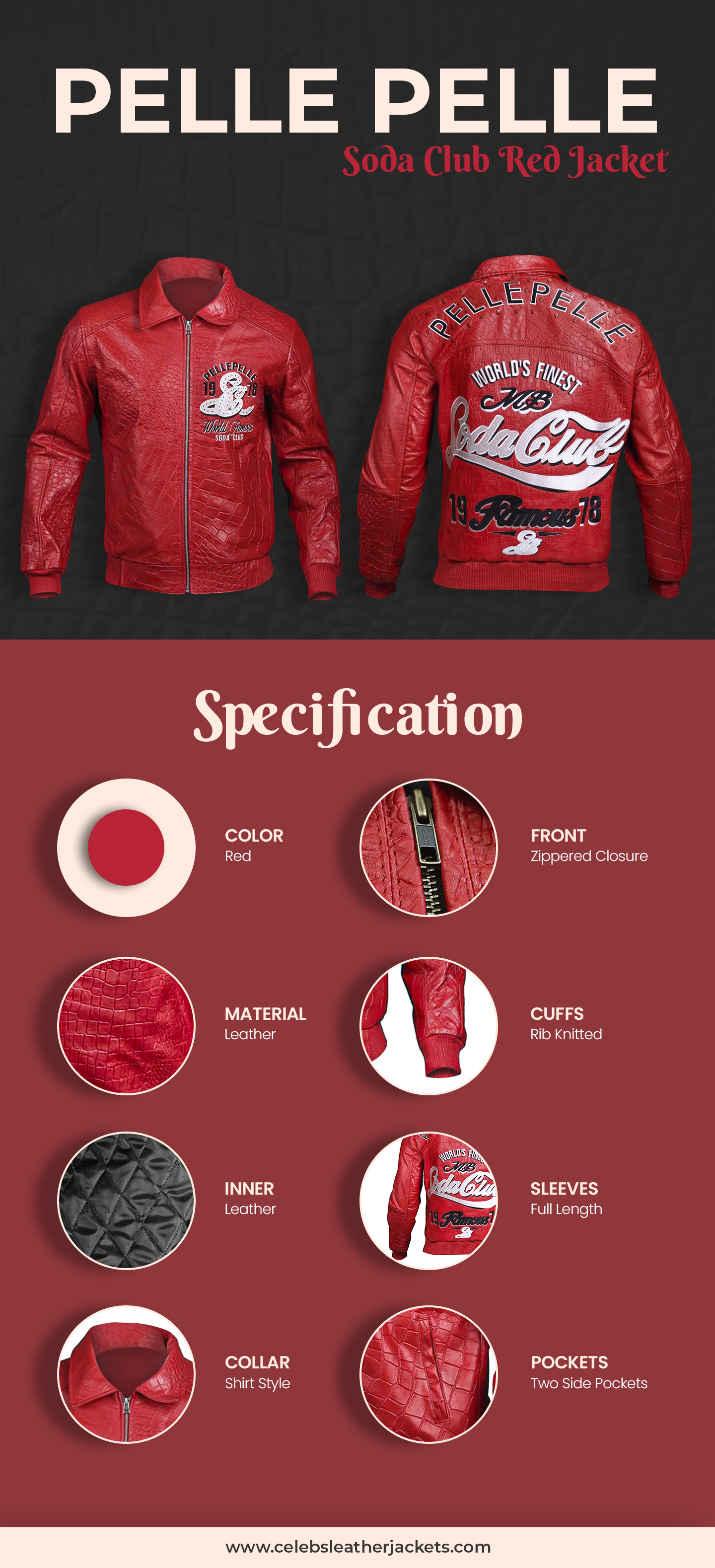 Pelle Pelle Soda Club Red Leather Jacket