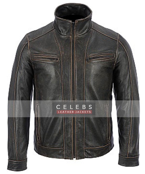 Dezert Faded Black Leather Jacket