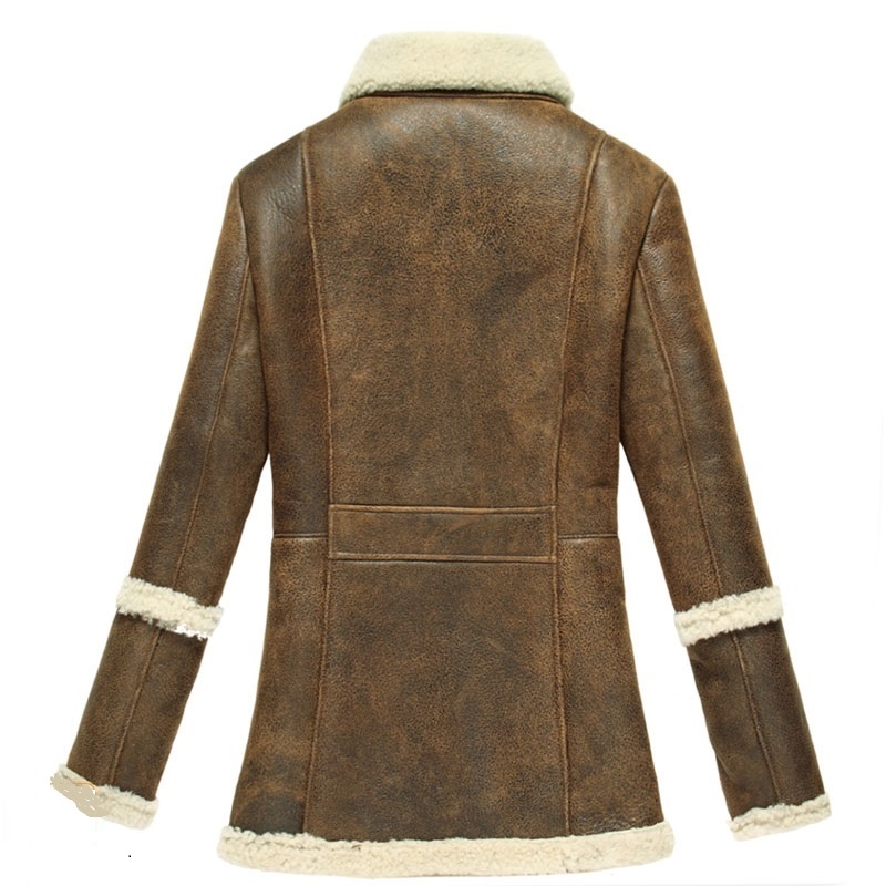 Women Winter Jacket Coat Faux Fur Lined PU Leather Overcoat Outwear Stylish  Top