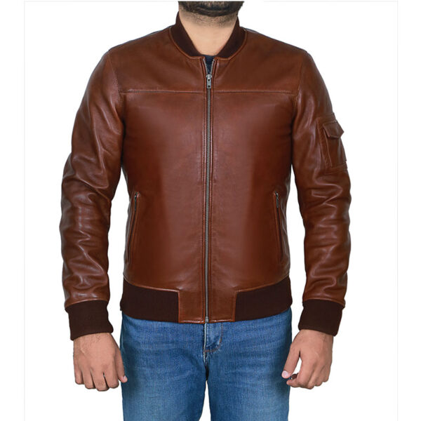 Mens Brown Fashionable Leather Jacket | CLJ