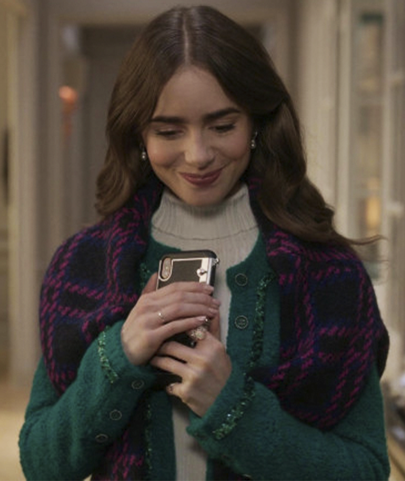 Emily In Paris Lily Collins Chanel Green Jacket