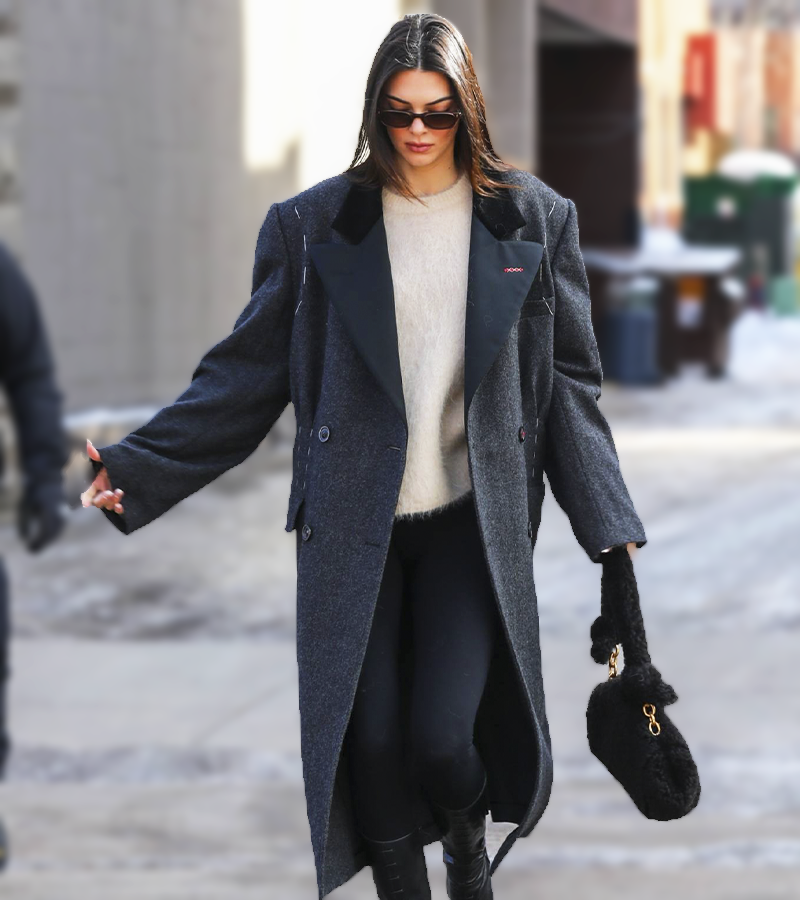 Kendall Jenner Oversized Double Breasted Trench Coat 2022