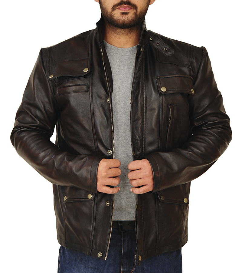 Mens Dark Brown Leather Jacket