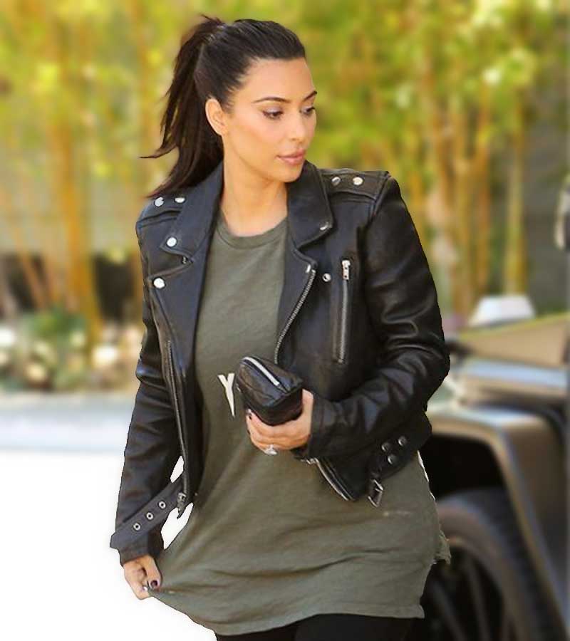 Kim Kardashian Motorcycle Leather Jacket Shop Now