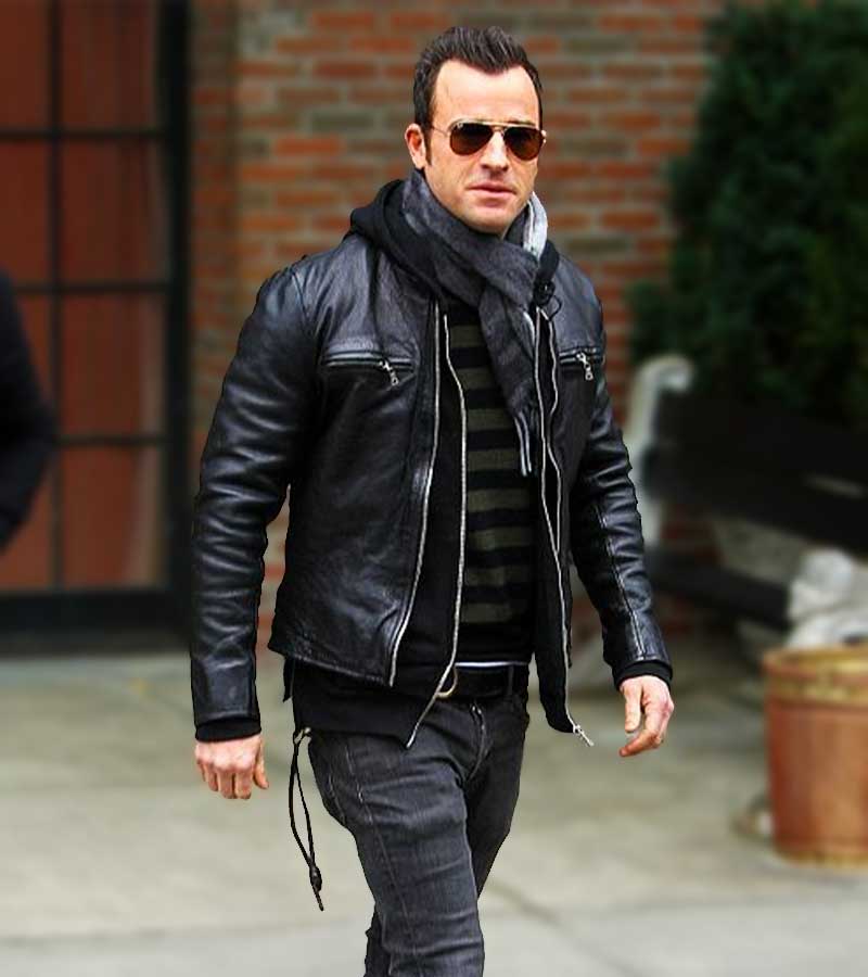 Justin Theroux Leather Jacket Biker Style Jacket