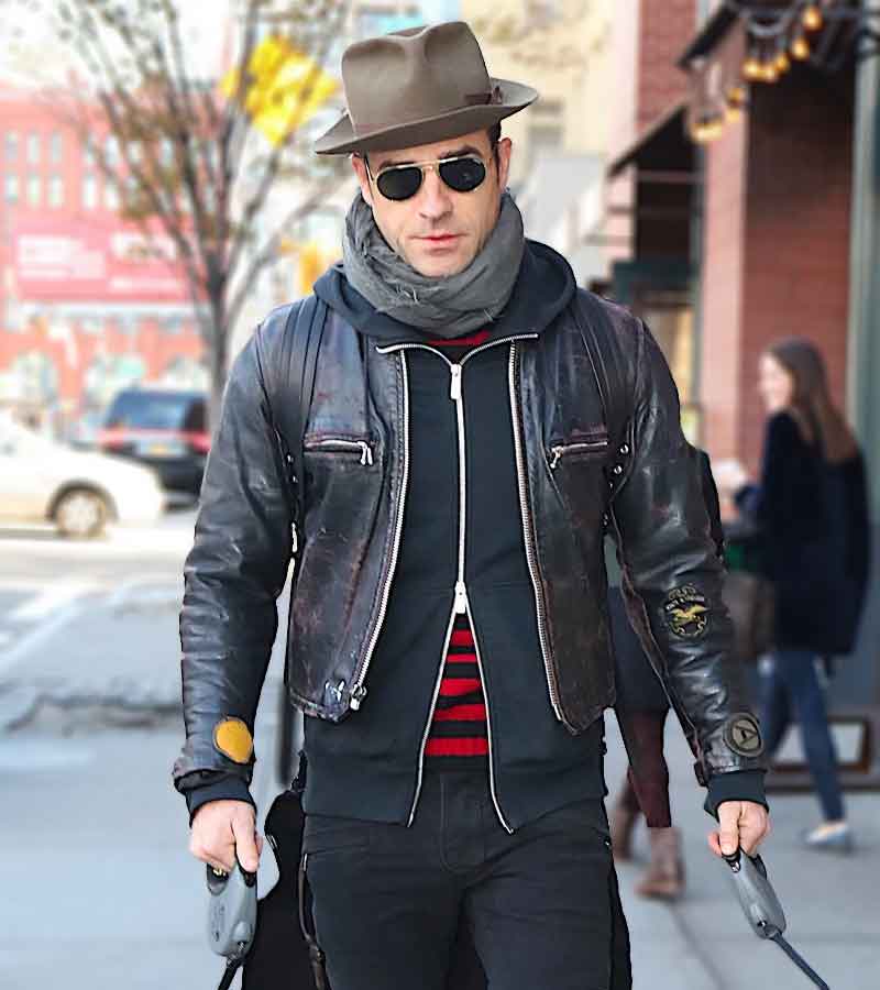 Justin Theroux Leather Jacket | Street Style Leather Jacket