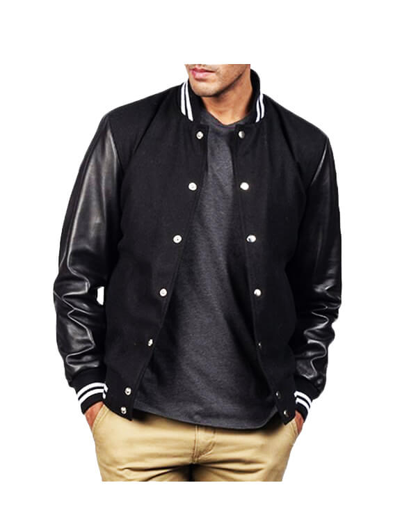 Yellow and Black Varsity Letterman Jacket - William Jacket