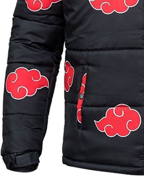 Akatsuki Cloak Akatsuki Puffer Coat Naruto Akatsuki Black Varsity
