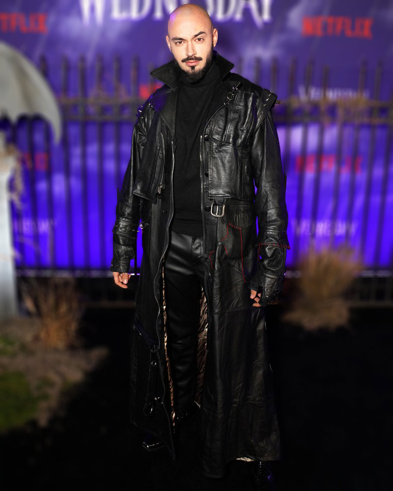 Wednesday 2022 Victor Dorobantu Black Trench Coat