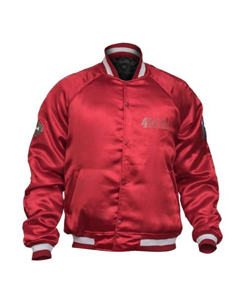 SF 49ers Scarlet Jacket  49ers Scarlet Football Club Satin Jacket