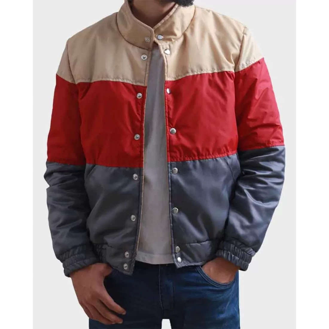 Buy online Grey Polyester Bomber Jacket from Jackets for Men by Showoff for  ₹2880 at 70% off | 2024 Limeroad.com