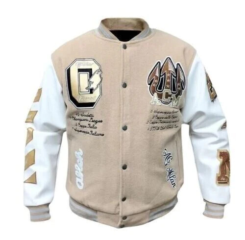 Off-White Virsity Stadium Jacket スタジャン Buy Off-White Leather Varsity Jacket 'Black
