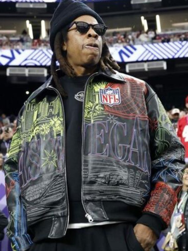 Super Bowl Jay-Z Leather Jacket | FREE SHIPPING | Celebs Leather