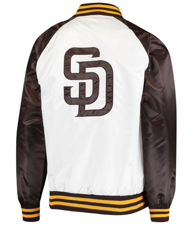 San Diego Padres ジャケット 黒・ベージュ Wool/Leather Retro Classic Rib San Diego Padres Varsity Jacket