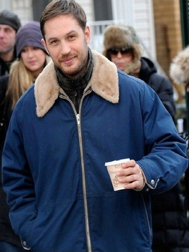 Tom Hardy The Drop Bob Blue Cotton Jacket | CLJ Tom Hardy The Drop Bob Blue Cotton Jacket | CLJ