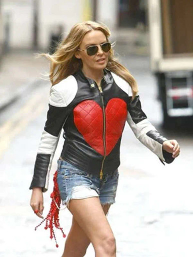 ジャケット・アウター muguet heart pocket leather jacket Kylie Minogue Red Heart Jacket