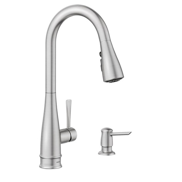 (Open Box) MOEN Birchfield Single-Handle Pull-Down Sprayer Kitchen Faucet with Reflex and PowerBoost in Spot Resist Stainless