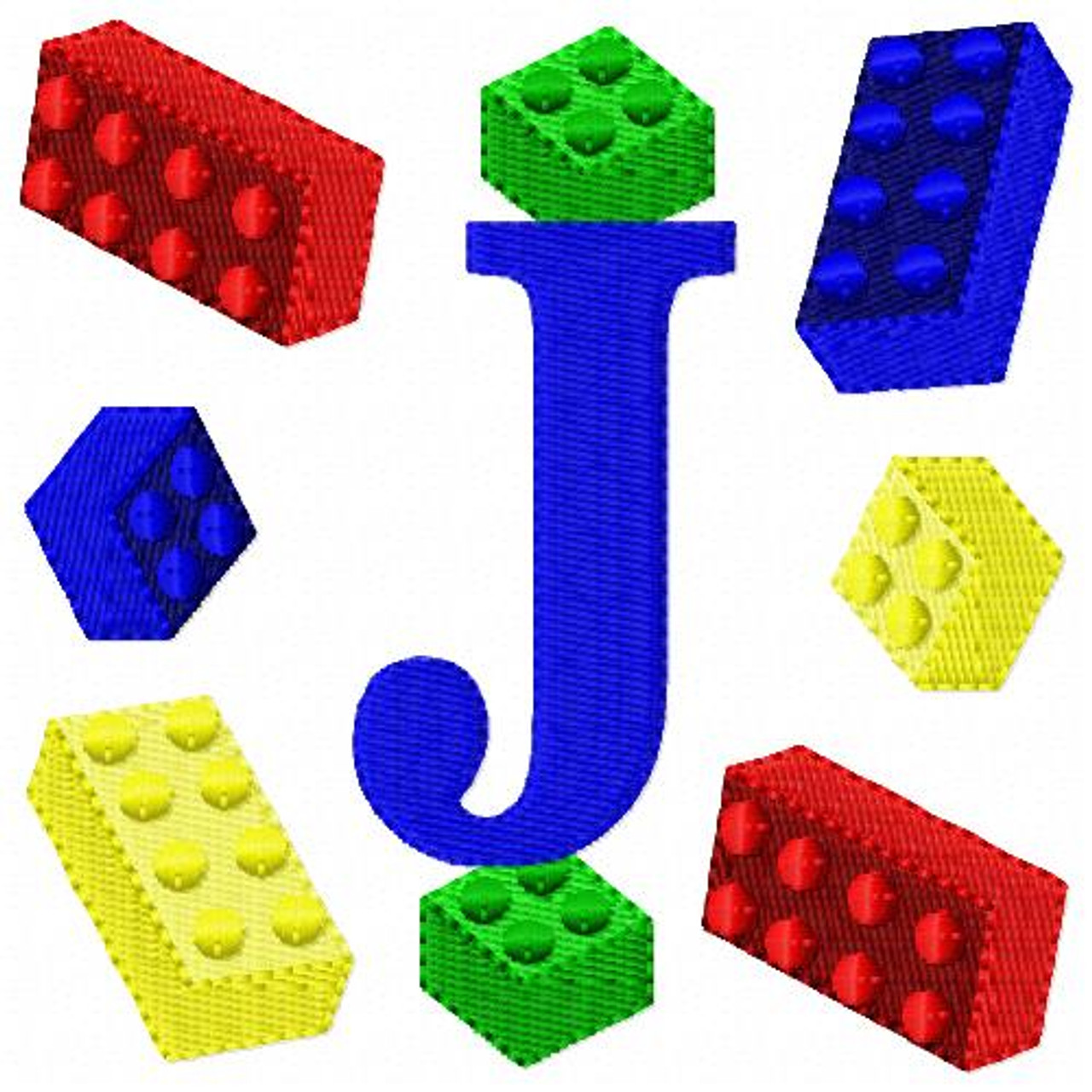 Interlocking Colorful Blocks Monogram Set - Joyful Stitches