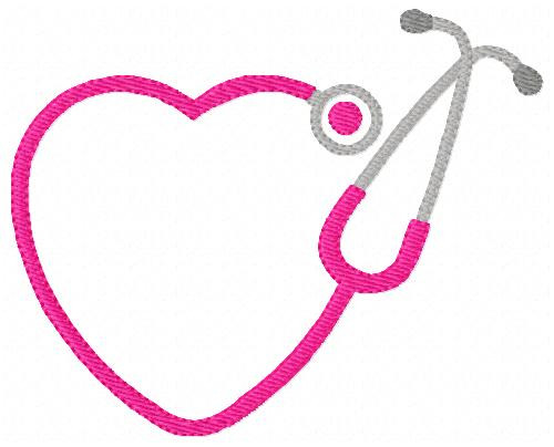 Stethoscope Nurse Circle Monogram Embroidery Set Joyful Stitches