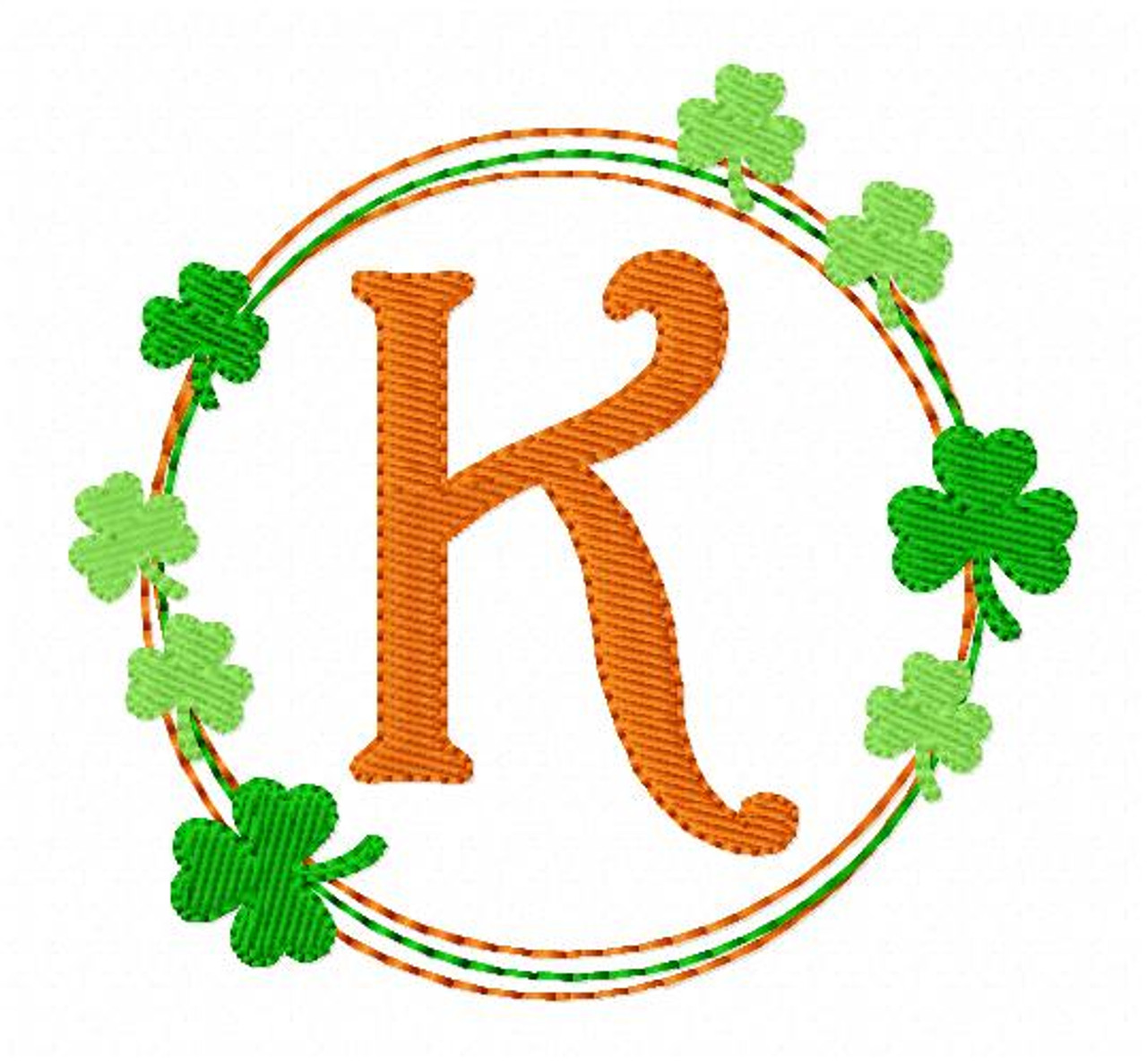 Luck of the Irish St. Patrick's Day Clover Monogram Machine Embroidery Font  Design Set