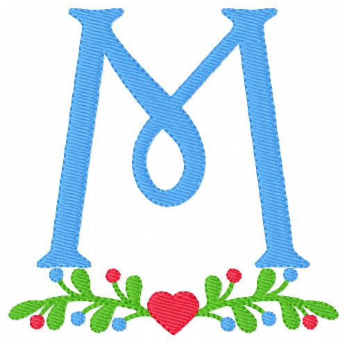 Heart Vine Monogram Embroidery Design Set Joyful Stitches