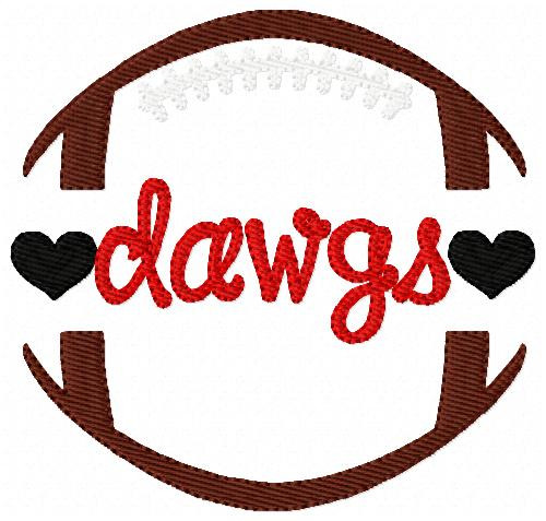Dawgs Football Sports Machine Embroidery Design Joyful Stitches