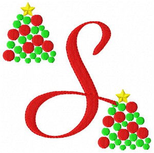 Dot Christmas Tree Elegant Monogram Font