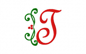 Holly Christmas Machine Embroidery Monogram Font Design Set Holly Christmas Machine Embroidery Monogram Font Design Set