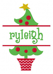 Christmas Tree 5x7 Split Machine Embroidery Monogram Font Set Christmas Tree 5x7 Split Machine Embroidery Monogram Font Set