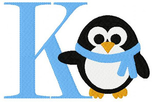 Penguin Winter Monogram Font Design 5x7 Penguin Winter Monogram Font Design 5x7