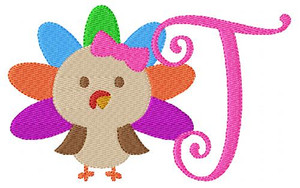 Little Miss Turkey 5x7 Thanksgiving Monogram Set Little Miss Turkey 5x7 Thanksgiving Monogram Set