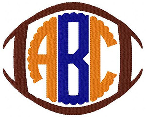 Football Circle Scallop Monogram Set
