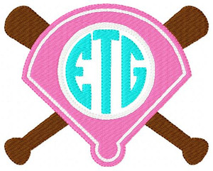 Softball Three Letter Monogram Embroidery Set Softball Three Letter Monogram Embroidery Set