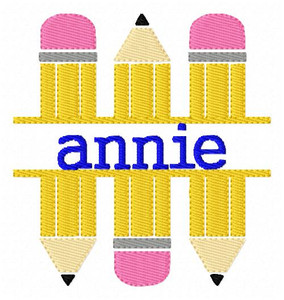 Pencil School Split Machine Embroidery Design Set Pencil School Split Machine Embroidery Design Set
