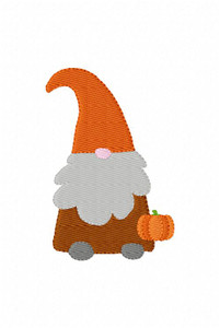 Fall Gnome with Pumpkin Machine Embroidery Design Fall Gnome with Pumpkin Machine Embroidery Design
