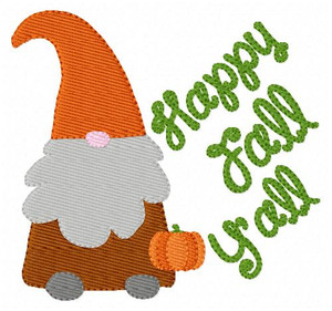 Happy Fall Y'all Gnome Machine Embroidery Design Happy Fall Y'all Gnome Machine Embroidery Design