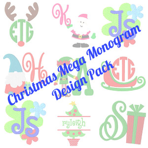 Christmas Mega Monogram Embroidery Design Bundle Christmas Mega Monogram Embroidery Design Bundle
