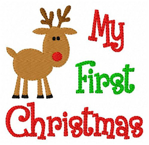 My First Christmas Reindeer Embroidery Design My First Christmas Reindeer Embroidery Design