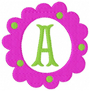 Flower Circle Monogram Embroidery Font Design Set Flower Circle Monogram Embroidery Font Design Set