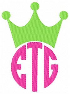 Crown Princess Three Letter Monogram Machine Embroidery Font Design Set Crown Princess Three Letter Monogram Machine Embroidery Font Design Set