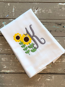 Sunflower Field Monogram Embroidery Font Design Set Sunflower Field Monogram Embroidery Font Design Set