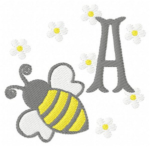 Bumble Bee Daisy Day Monogram Embroidery Font Design Set Bumble Bee Daisy Day Monogram Embroidery Font Design Set