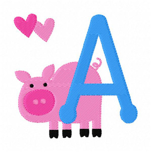 This Little Piggie Pig Farm Monogram Embroidery Font Design Set This Little Piggie Pig Farm Monogram Embroidery Font Design Set