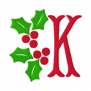 Christmas Holly Monogram Embroidery Font Designs Set Christmas Holly Monogram Embroidery Font Designs Set