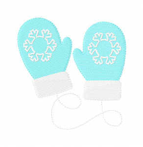 Snowflake Mittens Winter Embroidery Design Snowflake Mittens Winter Embroidery Design