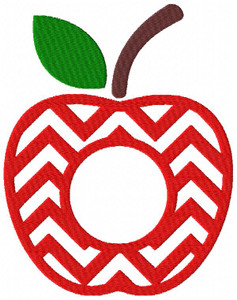 Apple Chevron Zig Zag Monogram Frame Embroidery Design, 2 Sizes - Letters not included Apple Chevron Zig Zag Monogram Frame Embroidery Design, 2 Sizes - Letters not included