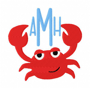 Crab Claws Summer 3 Letter Slim Monogram Embroidery Design Font Set Crab Claws Summer 3 Letter Slim Monogram Embroidery Design Font Set