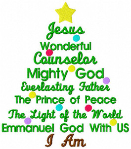 Names of Jesus Christmas Tree Embroidery Design Names of Jesus Christmas Tree Embroidery Design