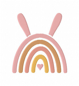 Easter Bunny Boho Rainbow Heart Embroidery Design Easter Bunny Boho Rainbow Heart Embroidery Design