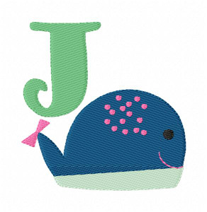 Freckles the Whale Fish Monogram Embroidery Design Set Freckles the Whale Fish Monogram Embroidery Design Set